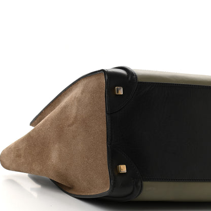 Celine Smooth Calfskin Suede Mini Tri-Color Luggage Almond 7 of 11