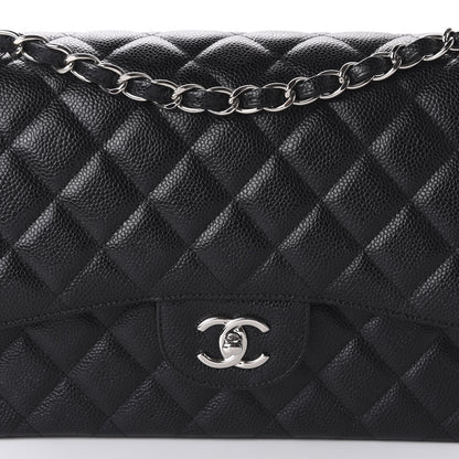 Chanel Caviar Quilted Jumbo Double Flap Black 10 of 12