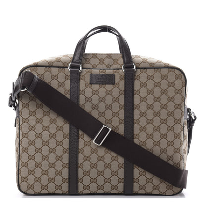 Gucci Monogram Briefcase Dark Brown 1 of 10