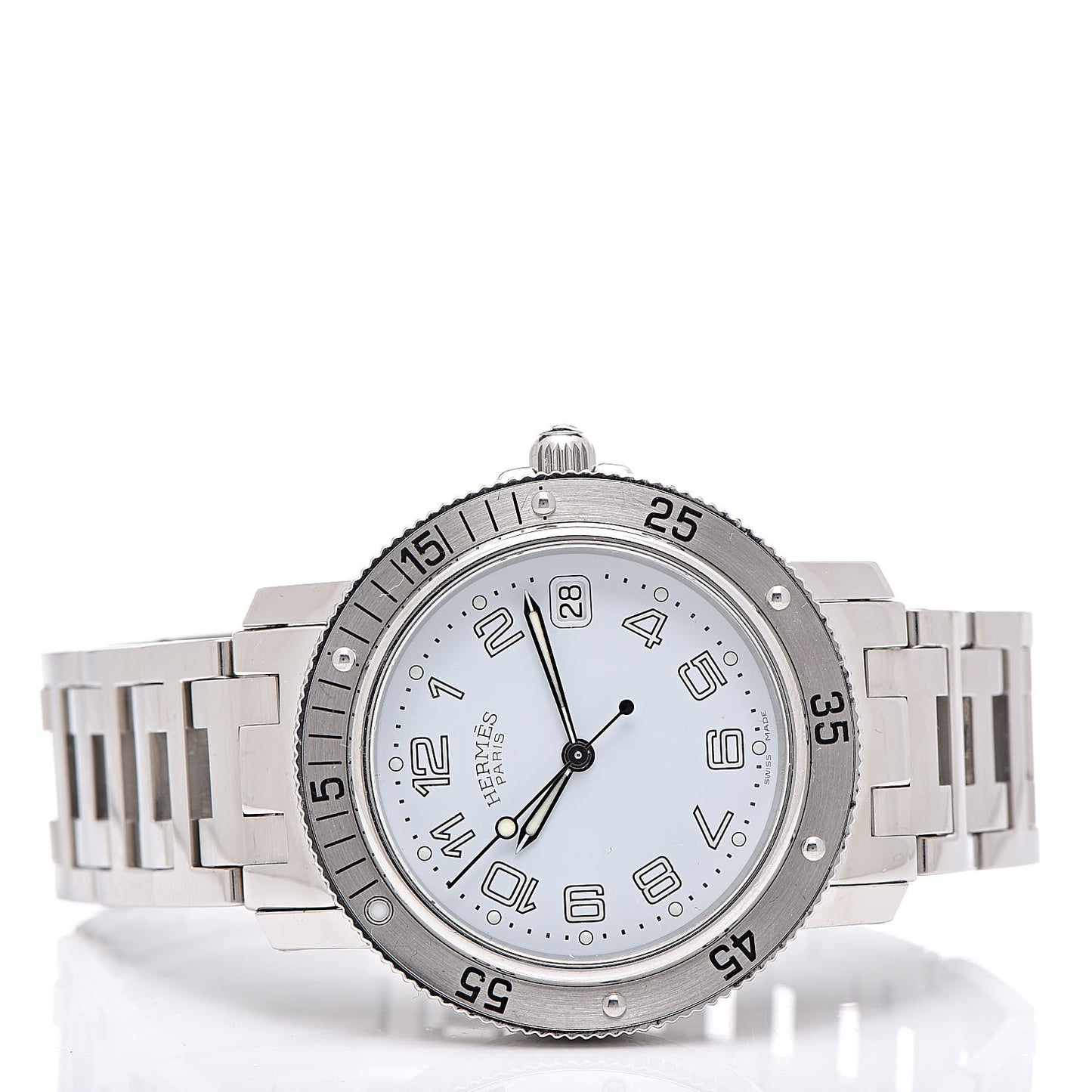 Stainless Steel 38mm Clipper Diver Quartz Watch White