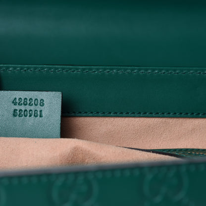 Gucci Guccissima Signature Medium Padlock Top Handle Bag Emerald 12 of 13