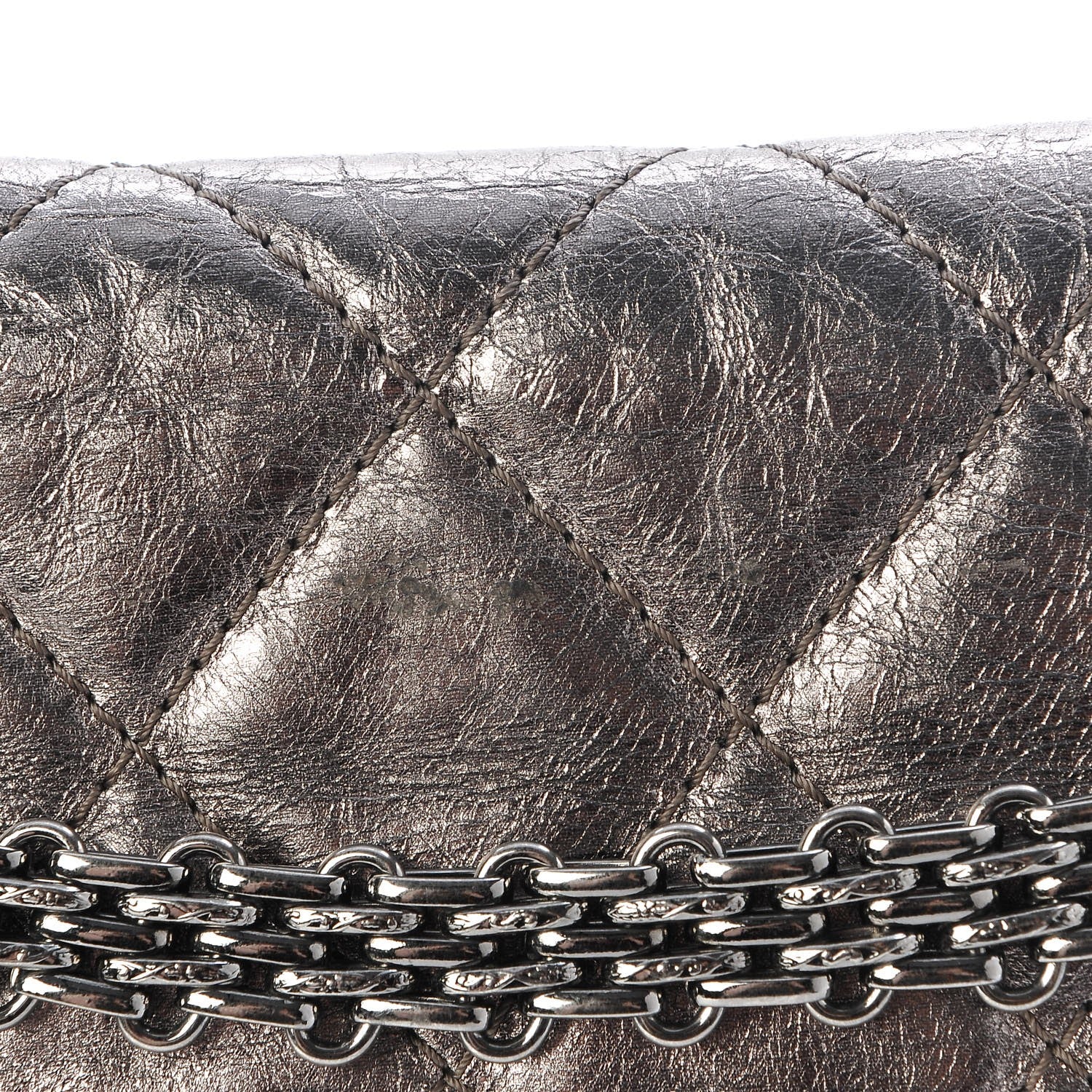 Chanel Metallic Aged Calfskin Quilted 2.55 Reissue 228 Flap Dark Silver 10 of 10
