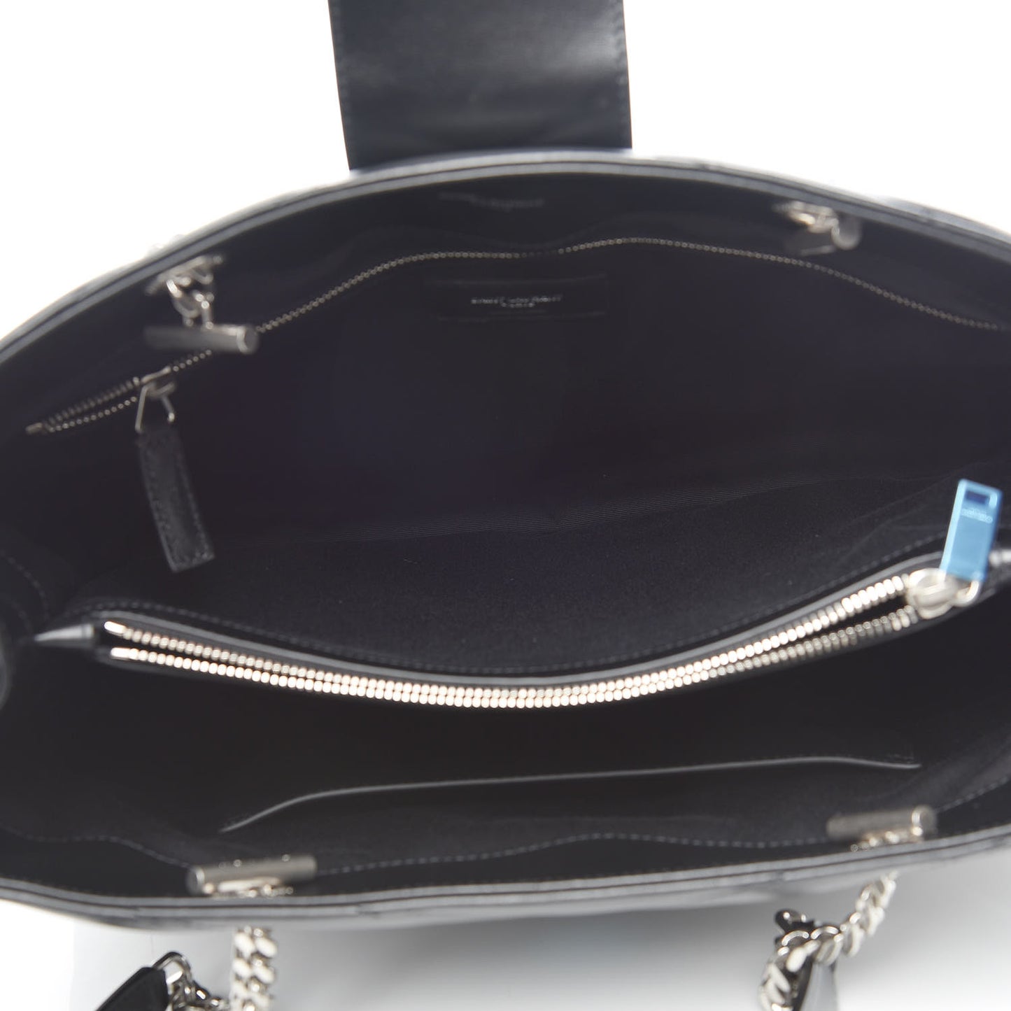 Calfskin Y Quilted Monogram Large Loulou Shopper Black