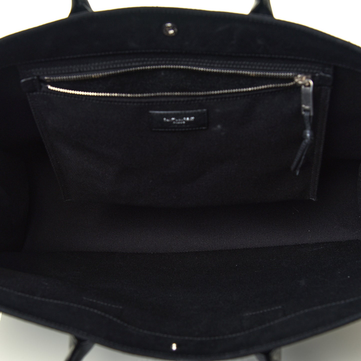 Linen Calfskin Rive Gauche Tote Black