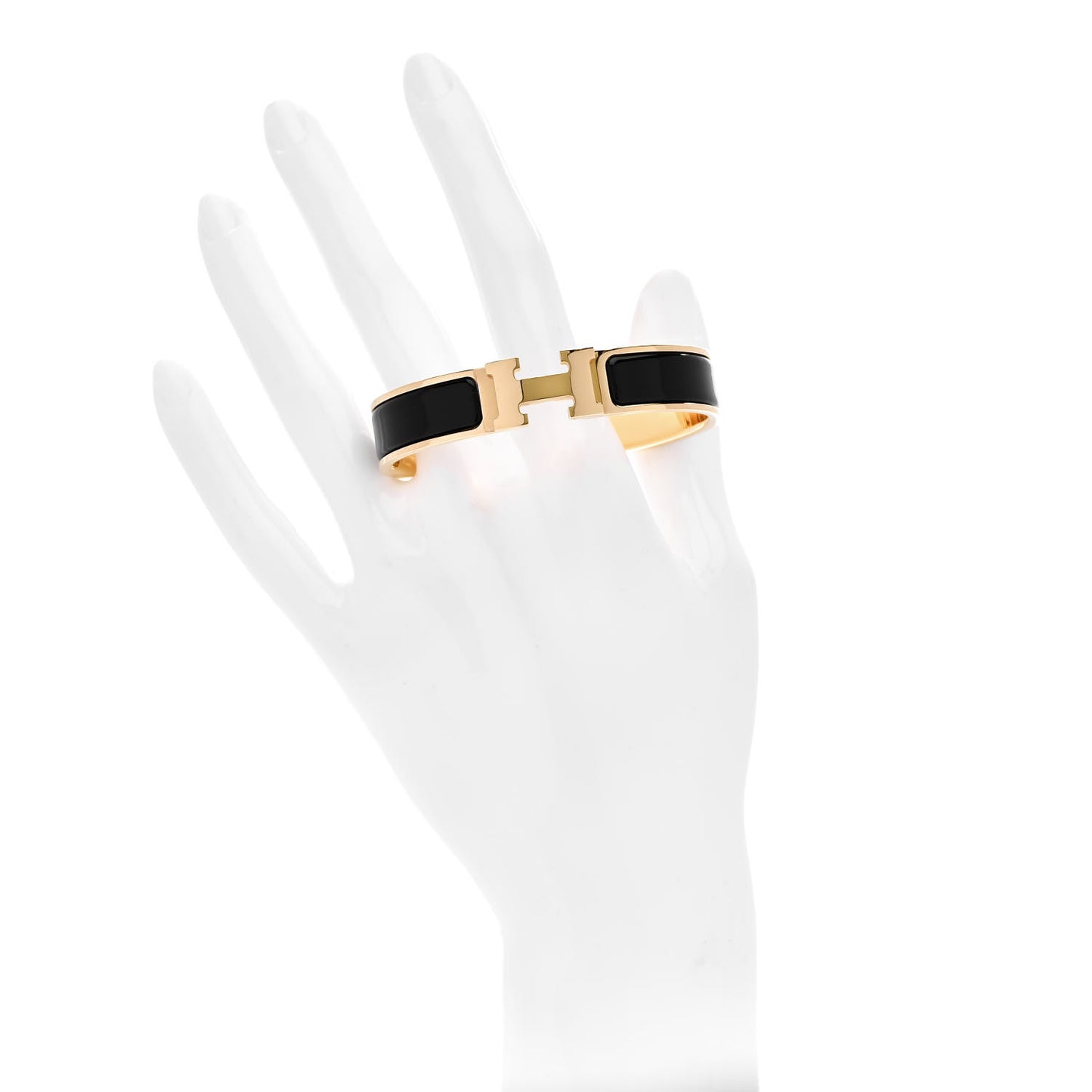 Enamel Narrow Clic Clac H Bracelet PM Black