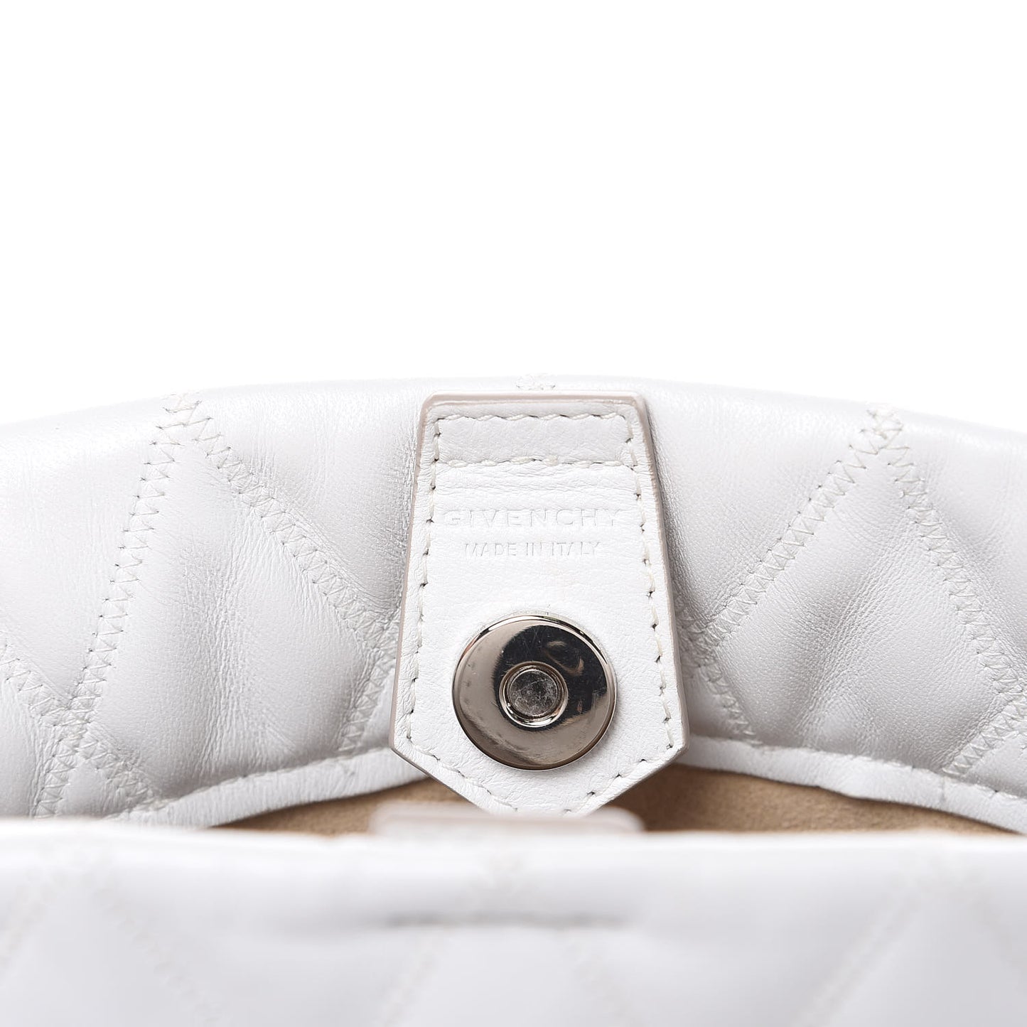 Lambskin Quilted Mini GV Bucket Bag White