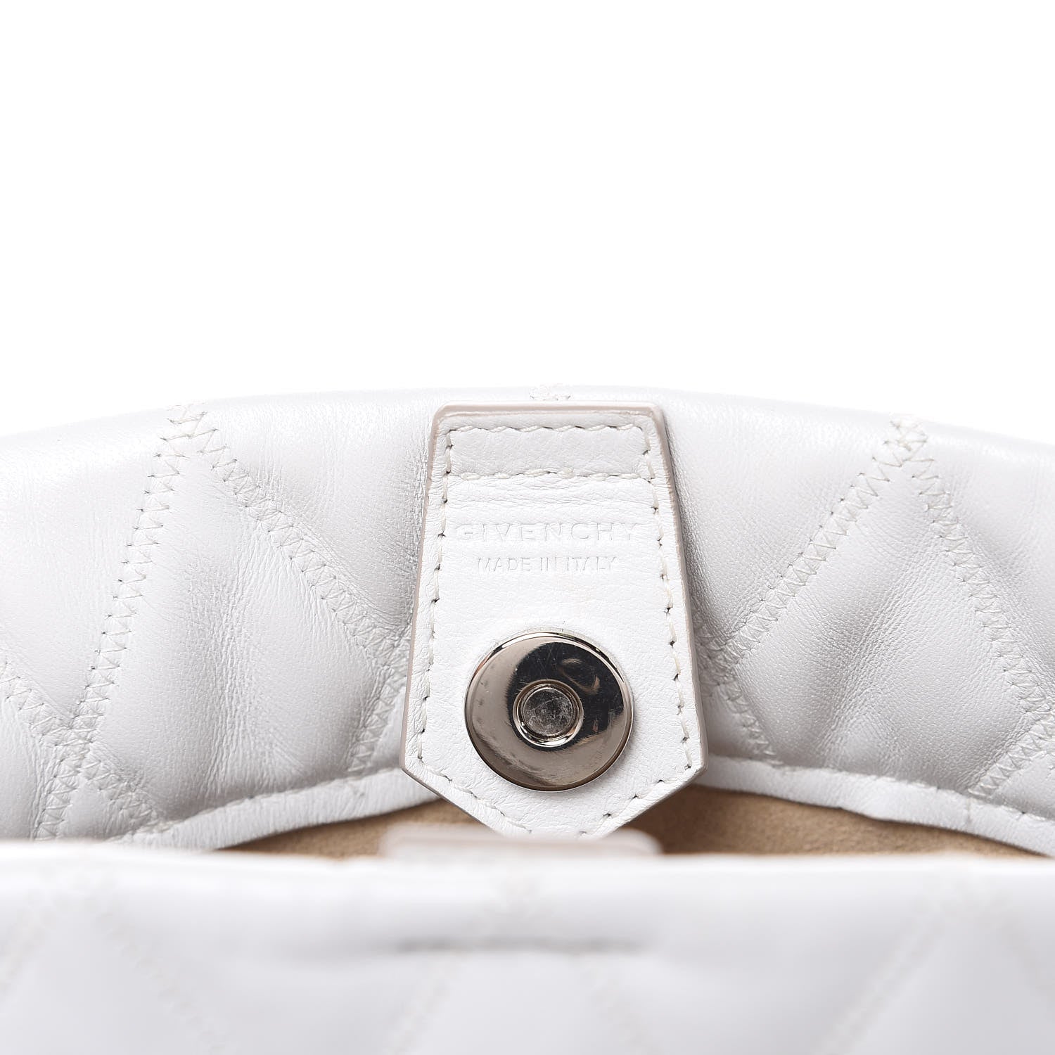 Givenchy Lambskin Quilted Mini GV Bucket Bag White 6 of 10