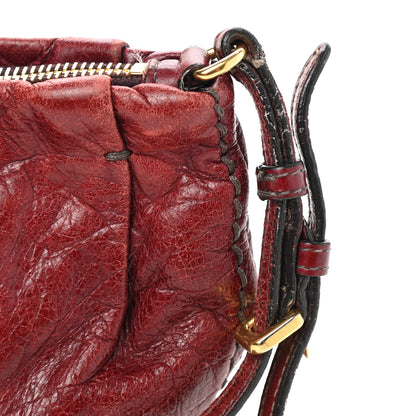 Prada Vitello Shine Mordore Wristlet Clutch Red 7 of 7
