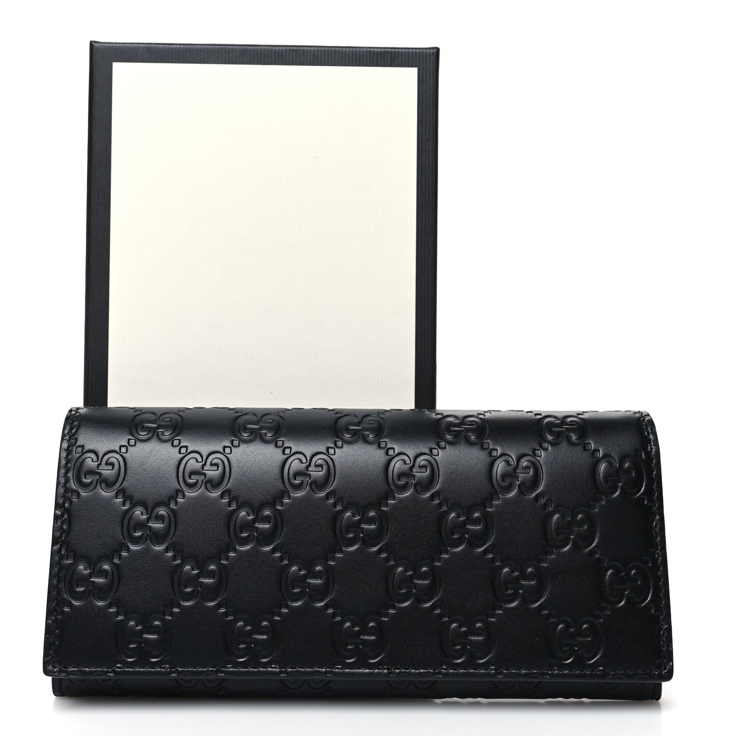 Gucci Guccissima Avel Continental Flap Wallet Black 9 of 9
