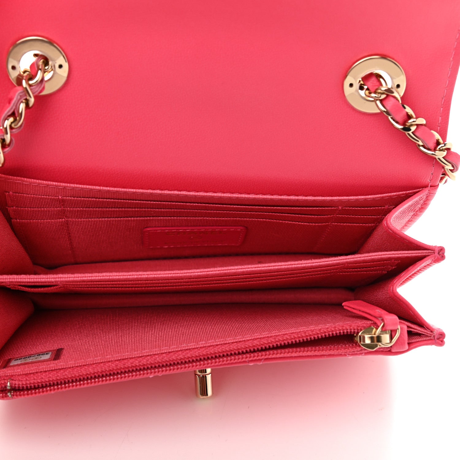 Chanel Lambskin Quilted Mini Trendy CC Wallet On Chain WOC Pink 5 of 9