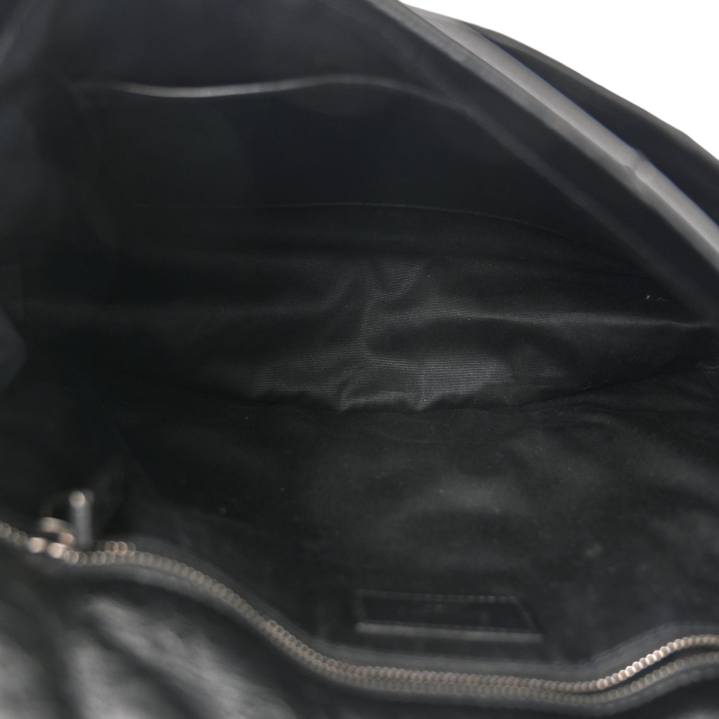 Crinkled Calfskin Matelasse Monogram Large Niki Chain Satchel Black