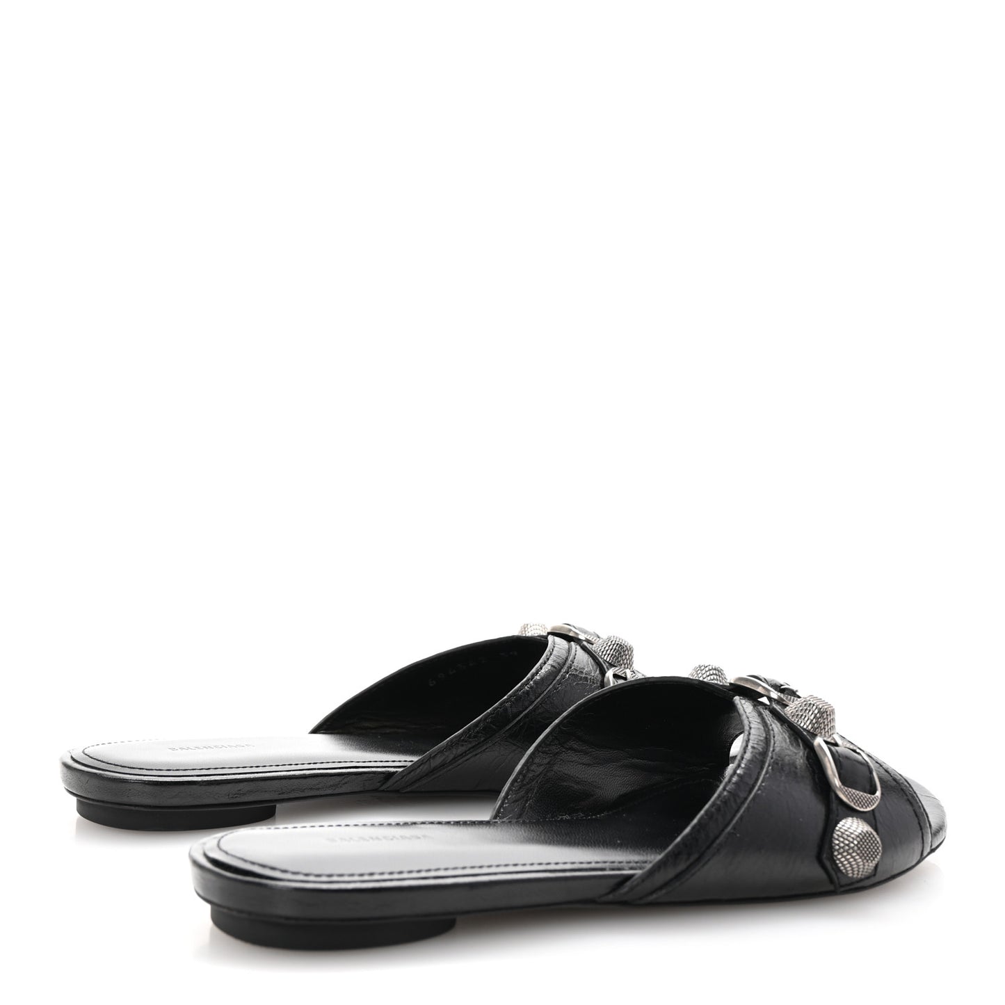 Agneau Arena Cagole Flat Slide Sandals 39 Black