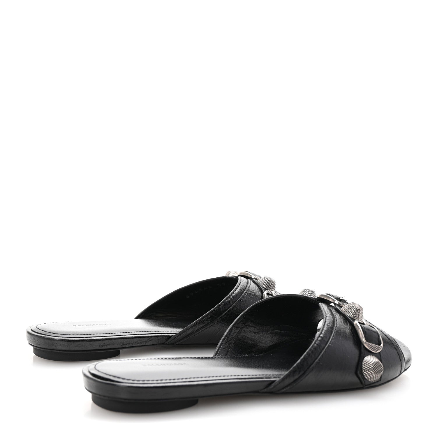 Balenciaga Agneau Arena Cagole Flat Slide Sandals 39 Black 5 of 10
