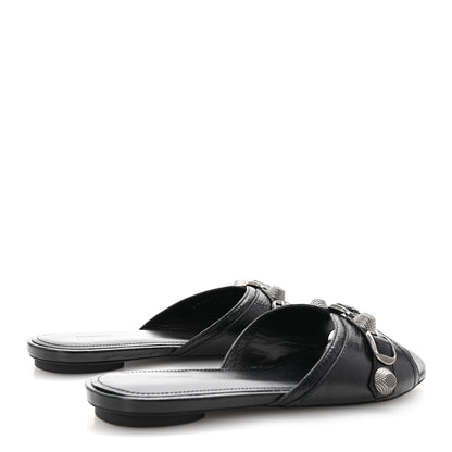 Balenciaga Agneau Arena Cagole Flat Slide Sandals 39 Black 5 of 10