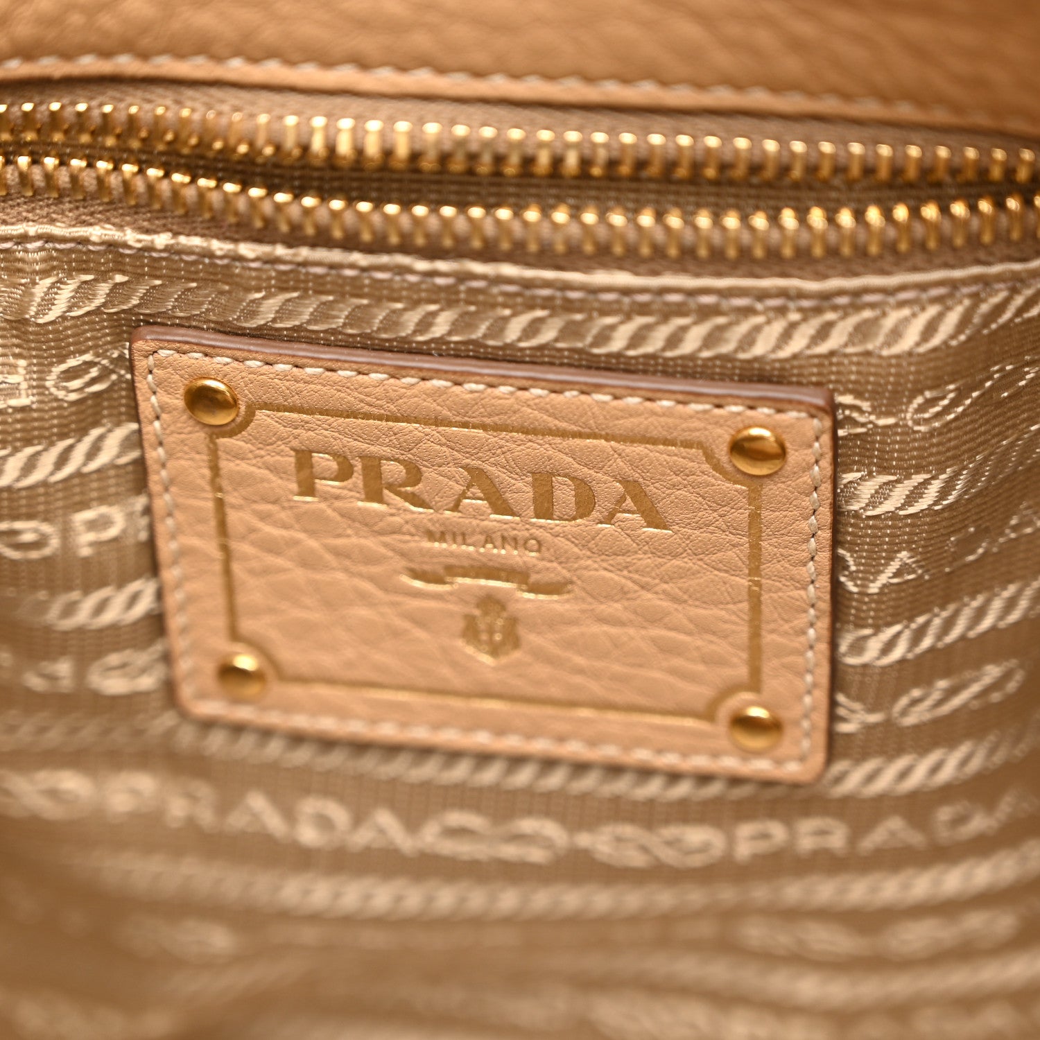 Prada Vitello Daino Pushlock Tote Sughero 6 of 11