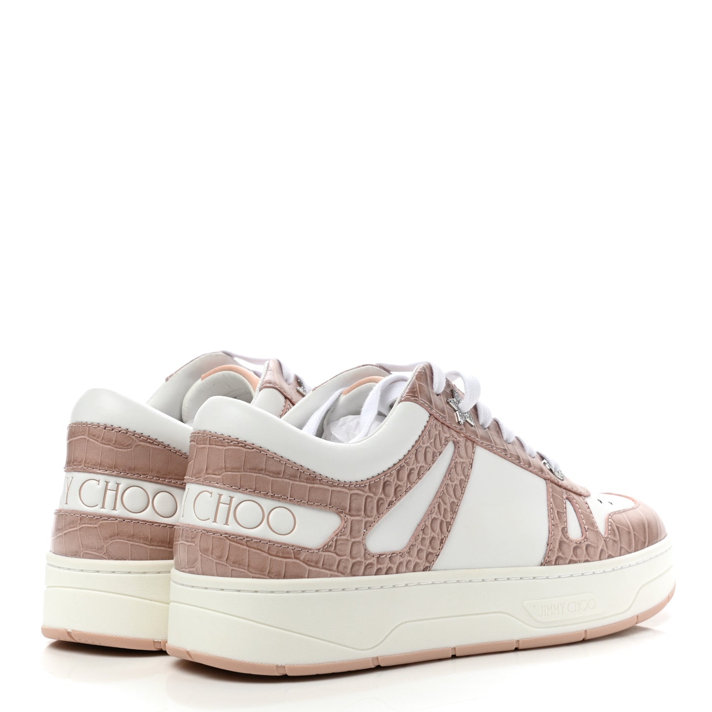 Calfskin Crocodile Embossed Hawaii Sneakers 40 Blossom White