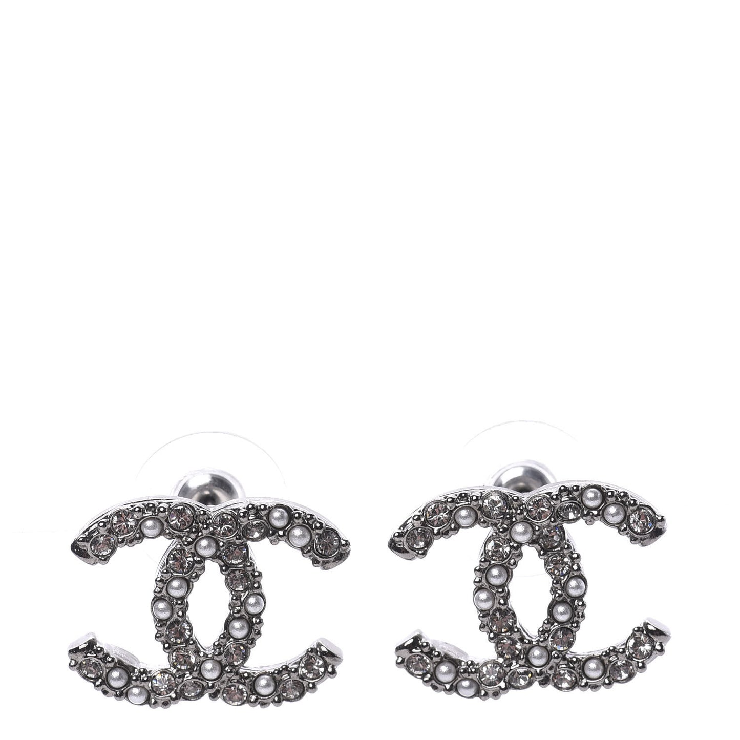 Ruthenium Crystal Pearl Caviar Earrings