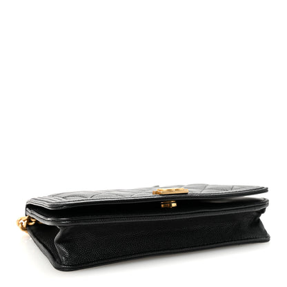 Chanel Caviar Quilted Boy Wallet On Chain WOC Black 4 of 12