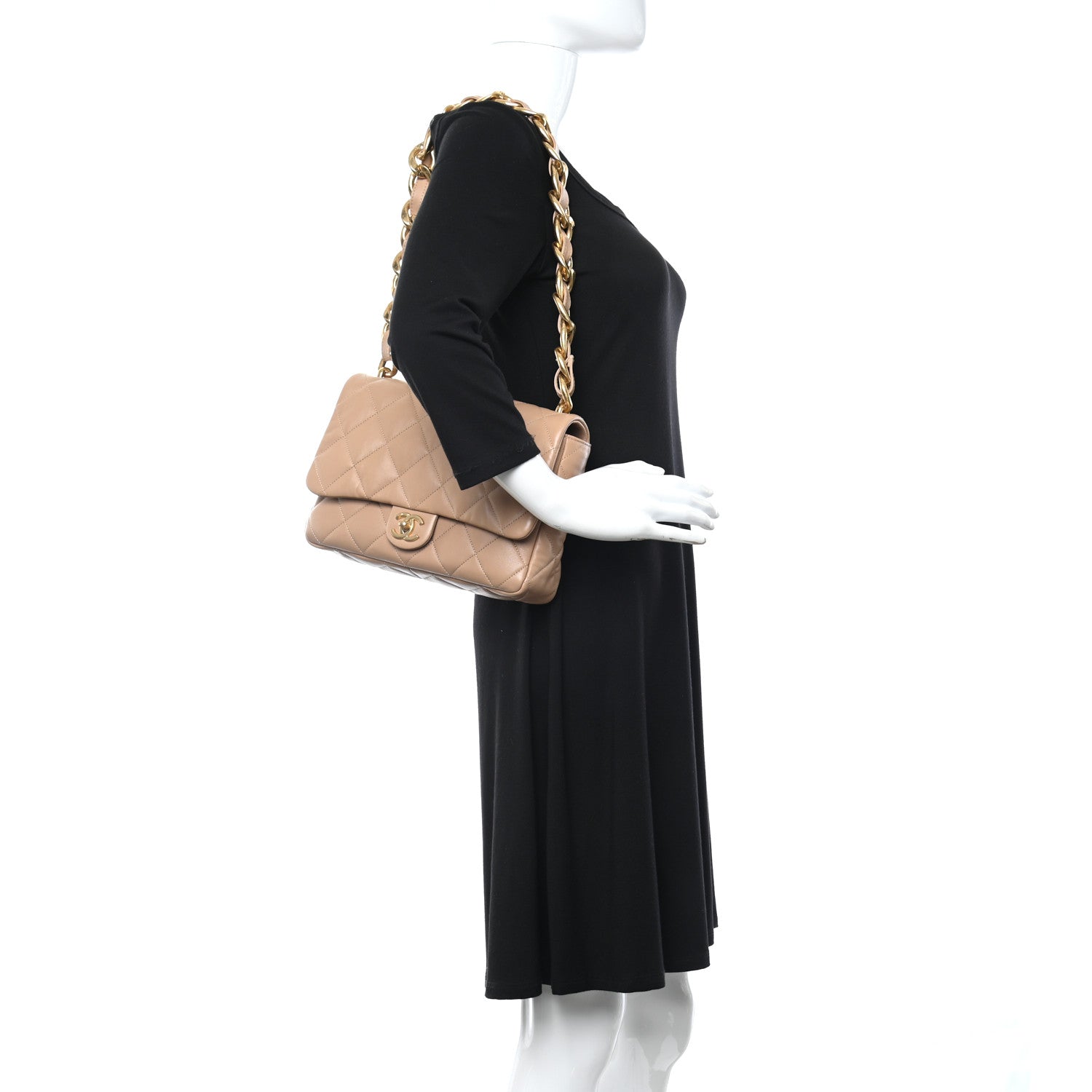 Chanel Lambskin Quilted Large CC Funky Town Flap Beige 2 of 11
