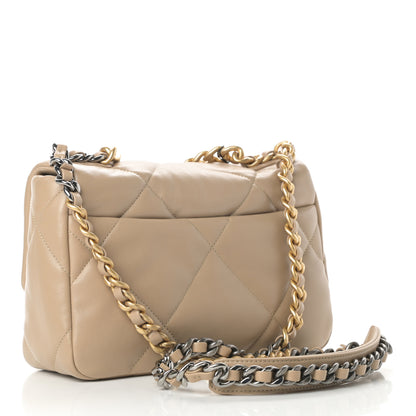 Chanel Lambskin Quilted Medium Chanel 19 Flap Dark Beige 3 of 11