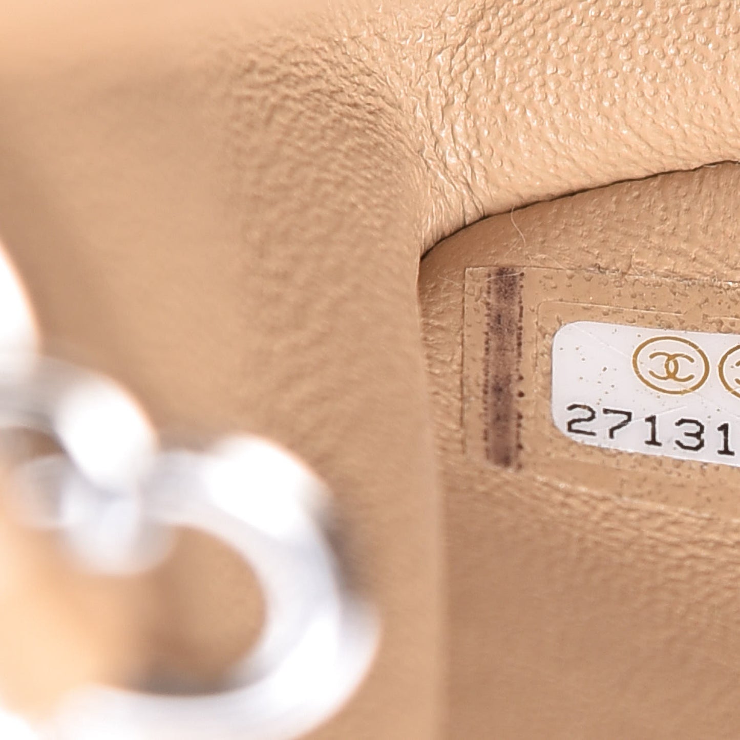 Lambskin Quilted Mini Rectangular Flap Beige