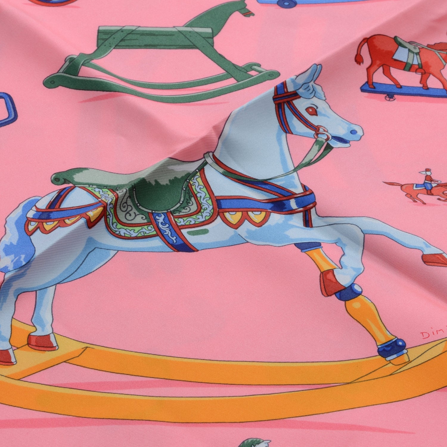 Hermes Silk Raconte Moi le Cheval Scarf 90 1 of 10