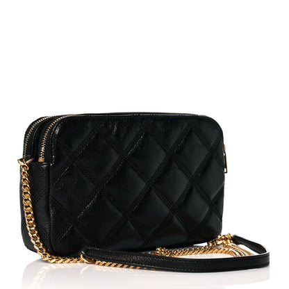 Saint Laurent Grained Lambskin Quilted Mini Becky Double Zip Bag Black 3 of 11
