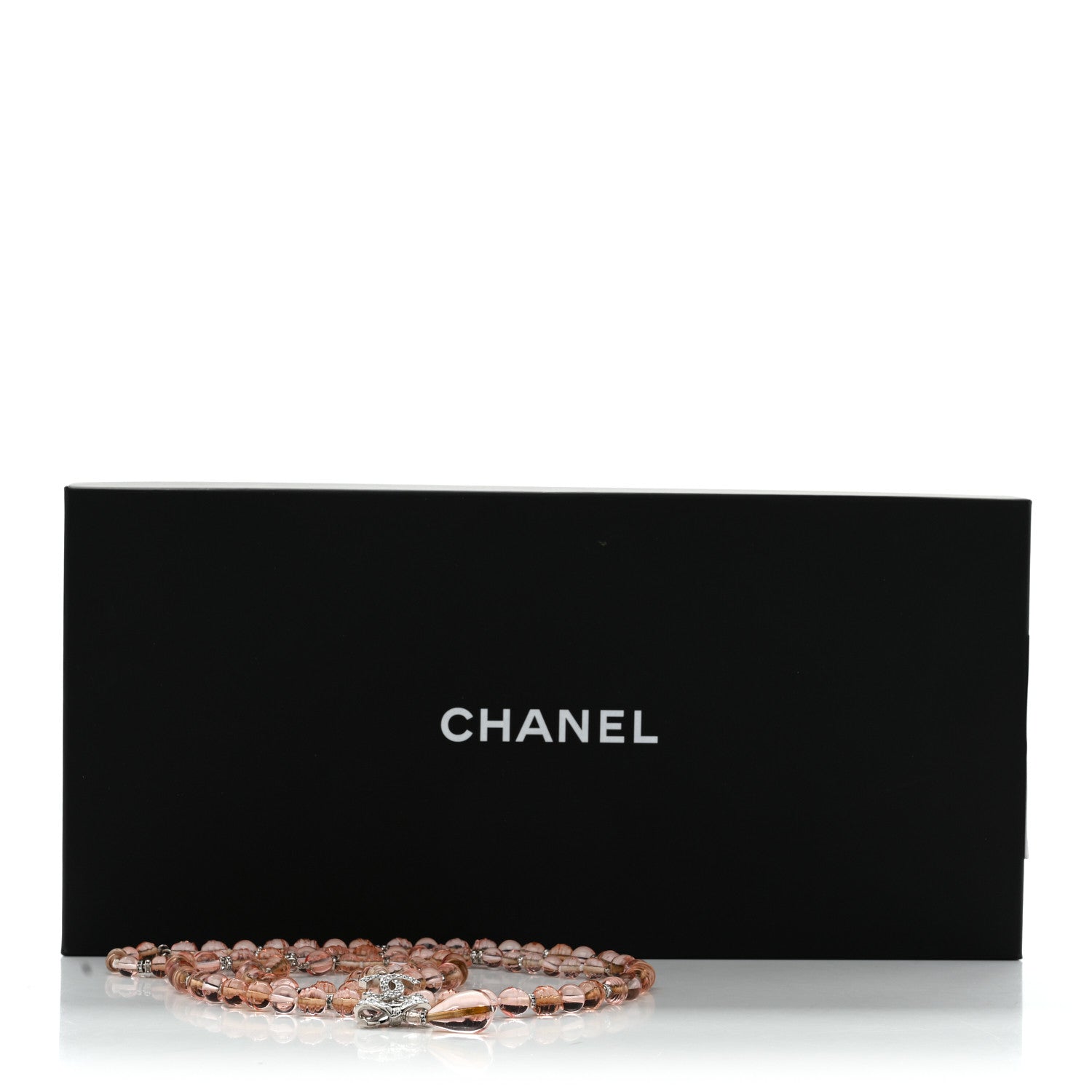 Chanel Resin Bead Crystal CC Bow Belt Pink Silver 5 of 5