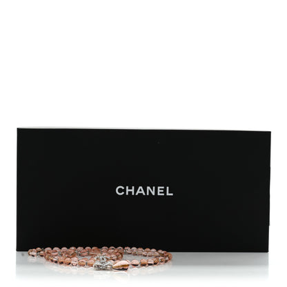 Chanel Resin Bead Crystal CC Bow Belt Pink Silver 5 of 5