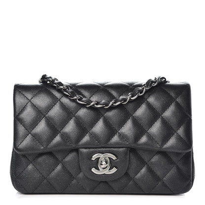 Chanel Metallic Caviar Quilted Mini Rectangular Flap Black 1 of 12