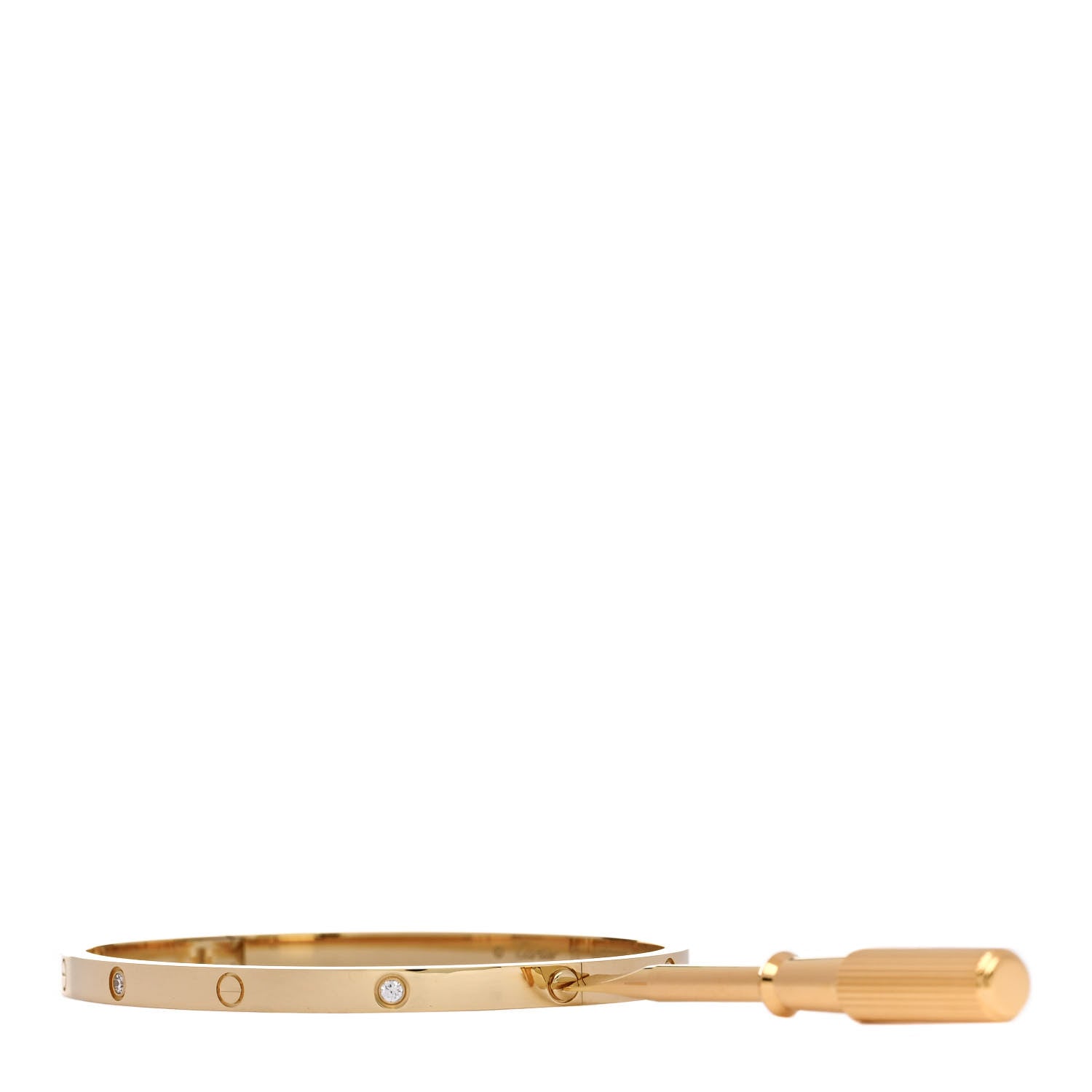 Cartier 18K Yellow Gold 6 Diamond Small LOVE Bracelet 17 3 of 8