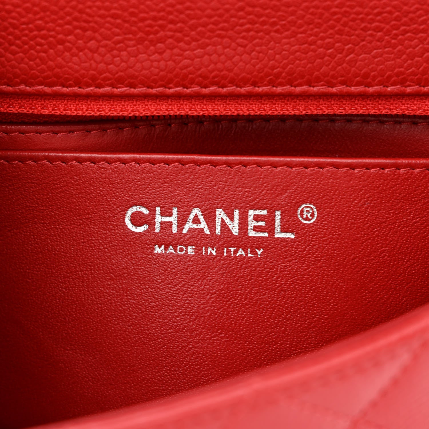 Chanel Caviar Quilted Mini Rectangular Flap Red 6 of 11
