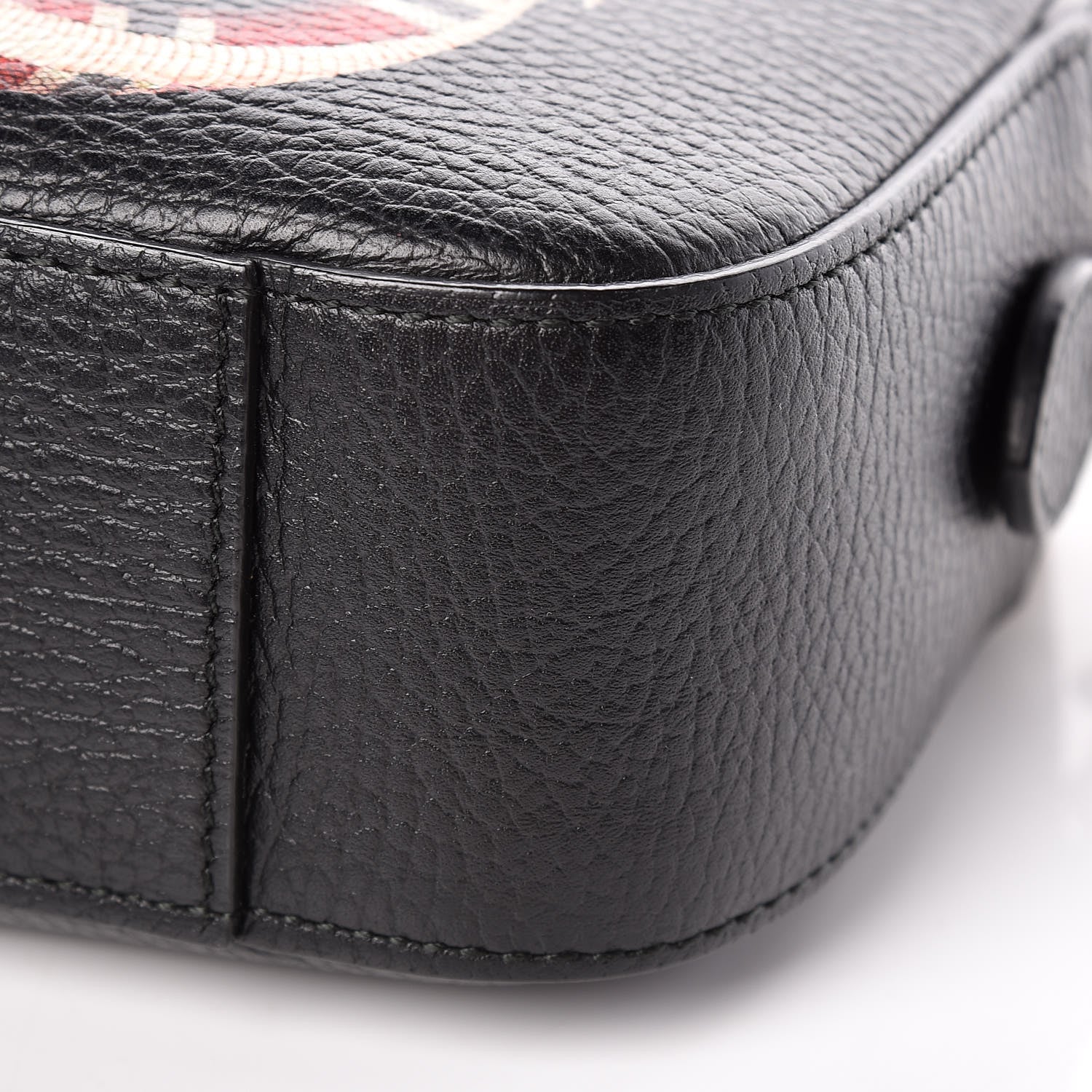Gucci Grained Calfskin Sylvie Web Kingsnake Small Camera Bag Black Multicolor 9 of 9