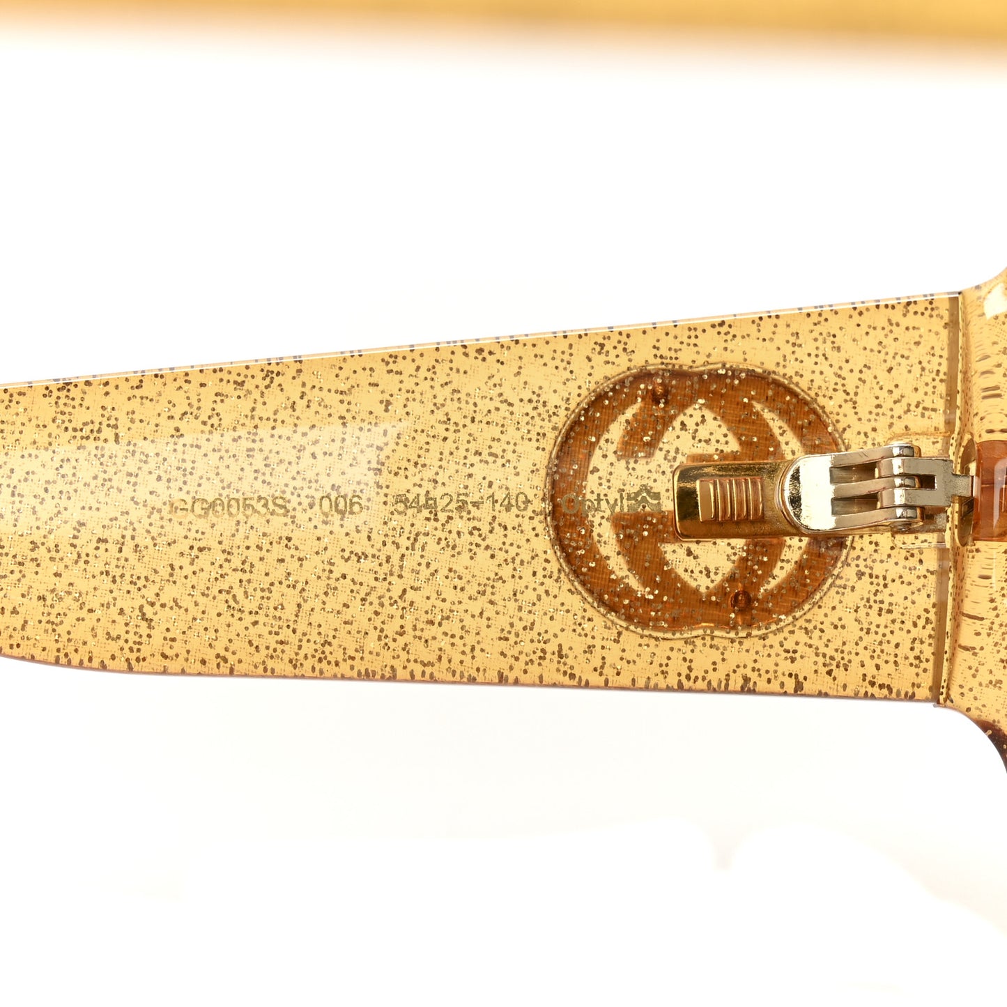 Acetate Square Frame Sunglasses GG0053S Glitter Gold