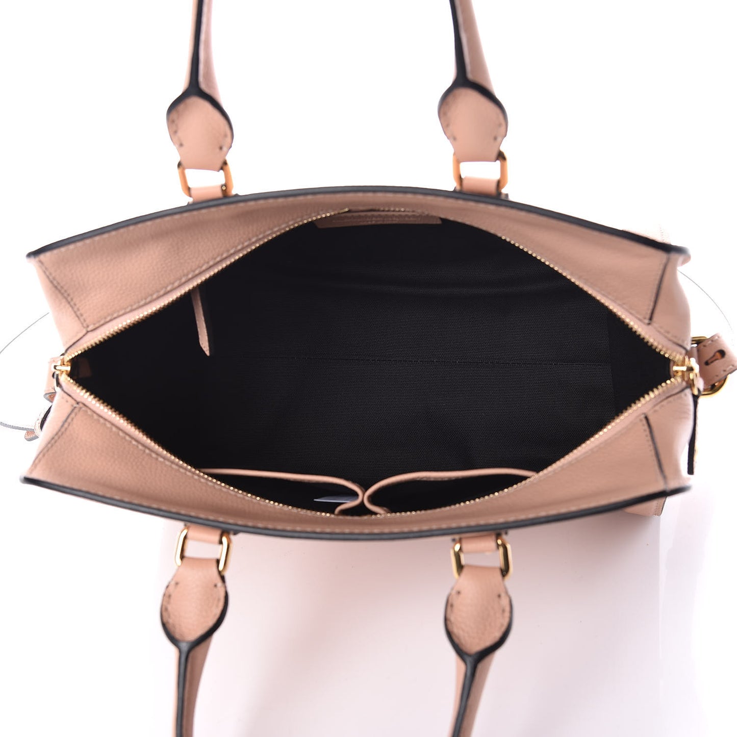 Pebbled Calfskin Small Skull Padlock Zip Around Tote Boudoir