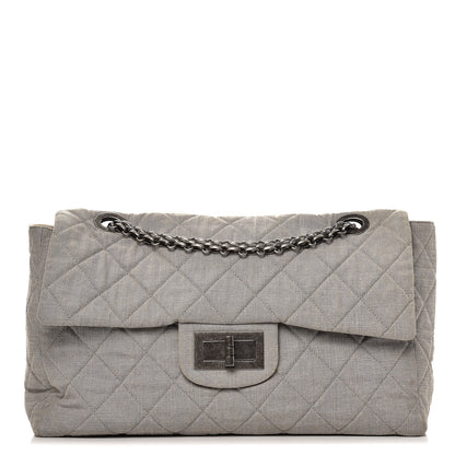 Chanel Canvas Quilted XXL Reissue Flap Grey 1 of 11