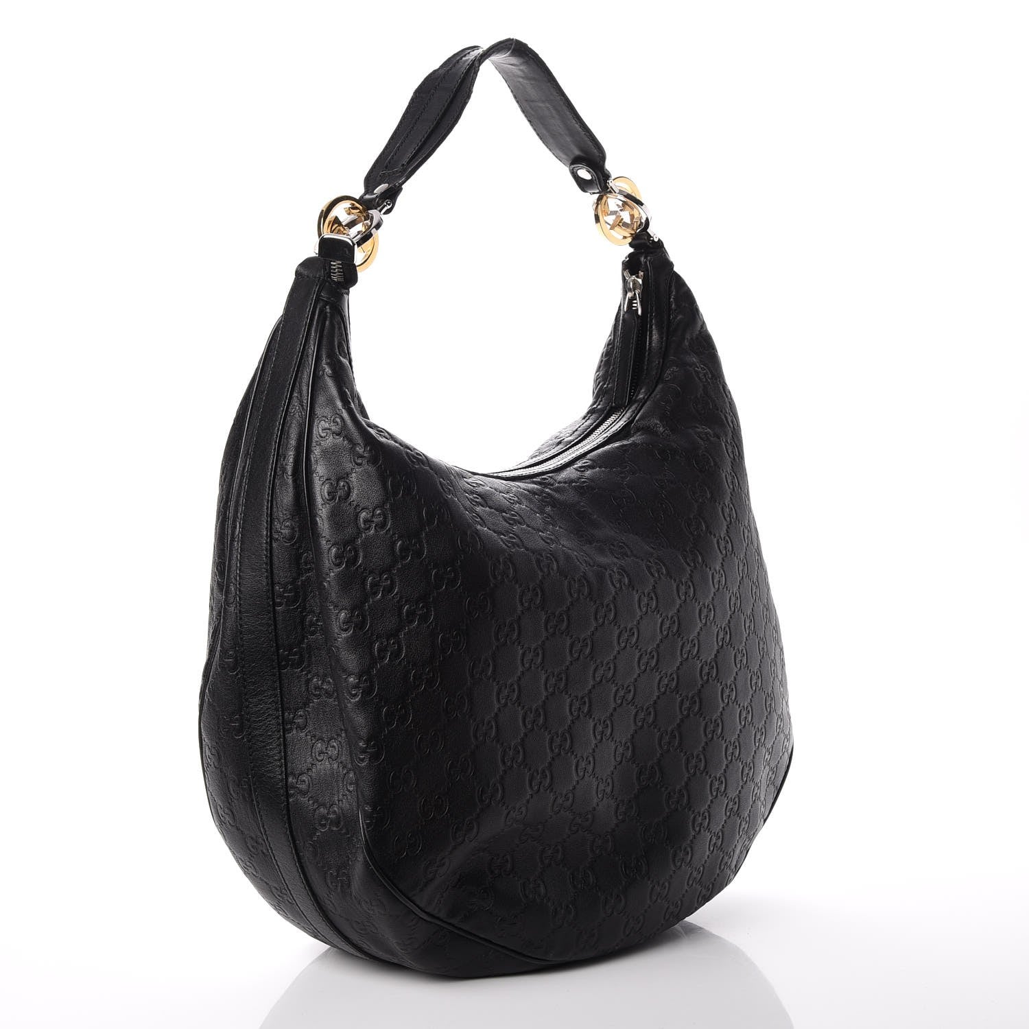 Gucci Guccissima Large GG Twins Hobo Black 3 of 9