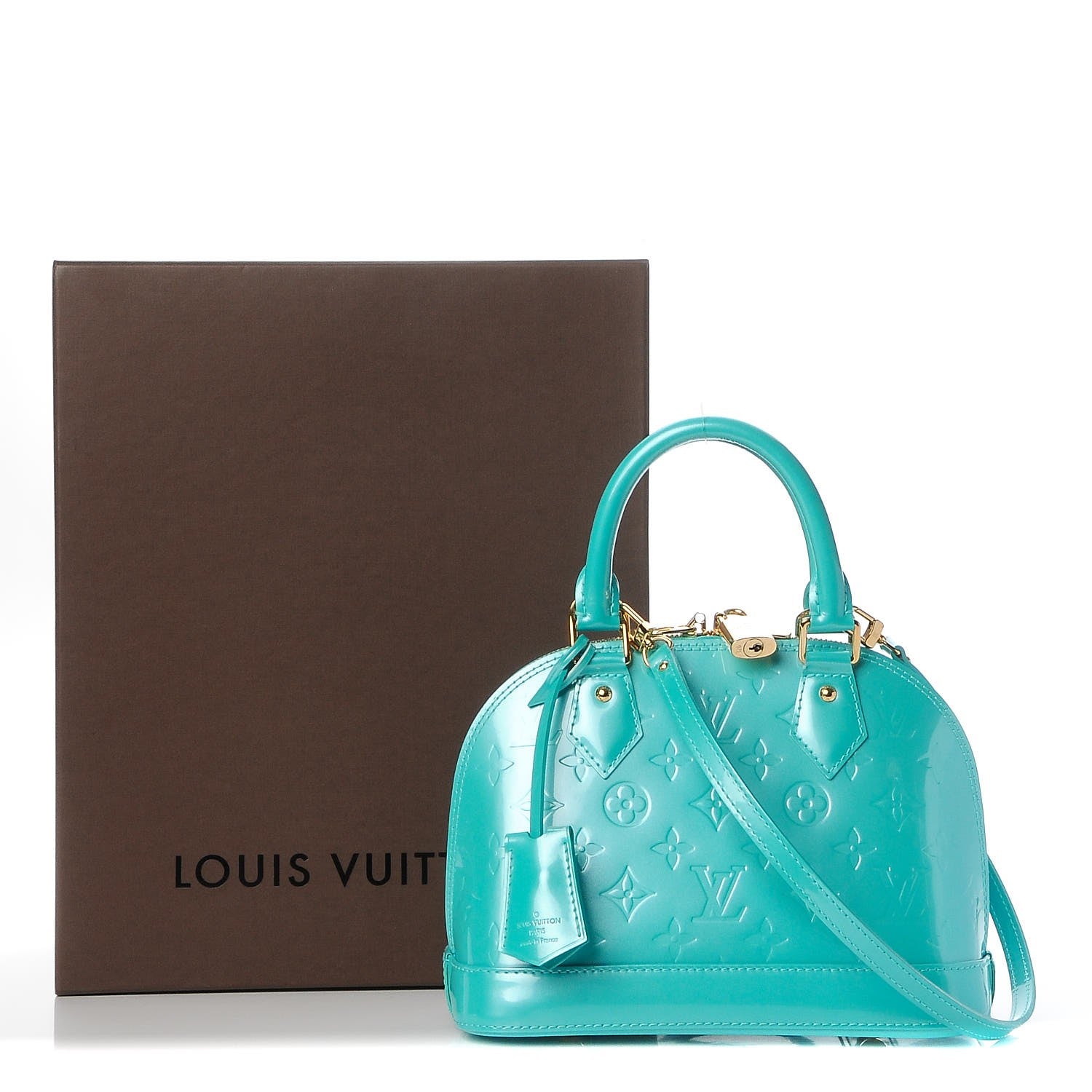 Louis Vuitton Vernis Alma BB Blue Lagon 8 of 8