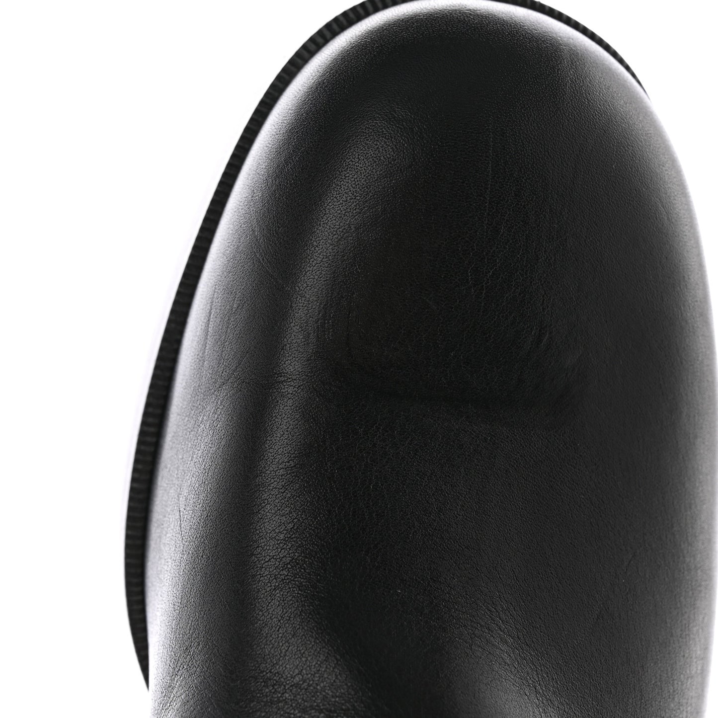Calfskin CC Logo Mid Calf Boots Light Grey Black