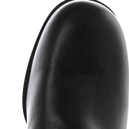 Chanel Calfskin CC Logo Mid Calf Boots Light Grey Black 17 of 19