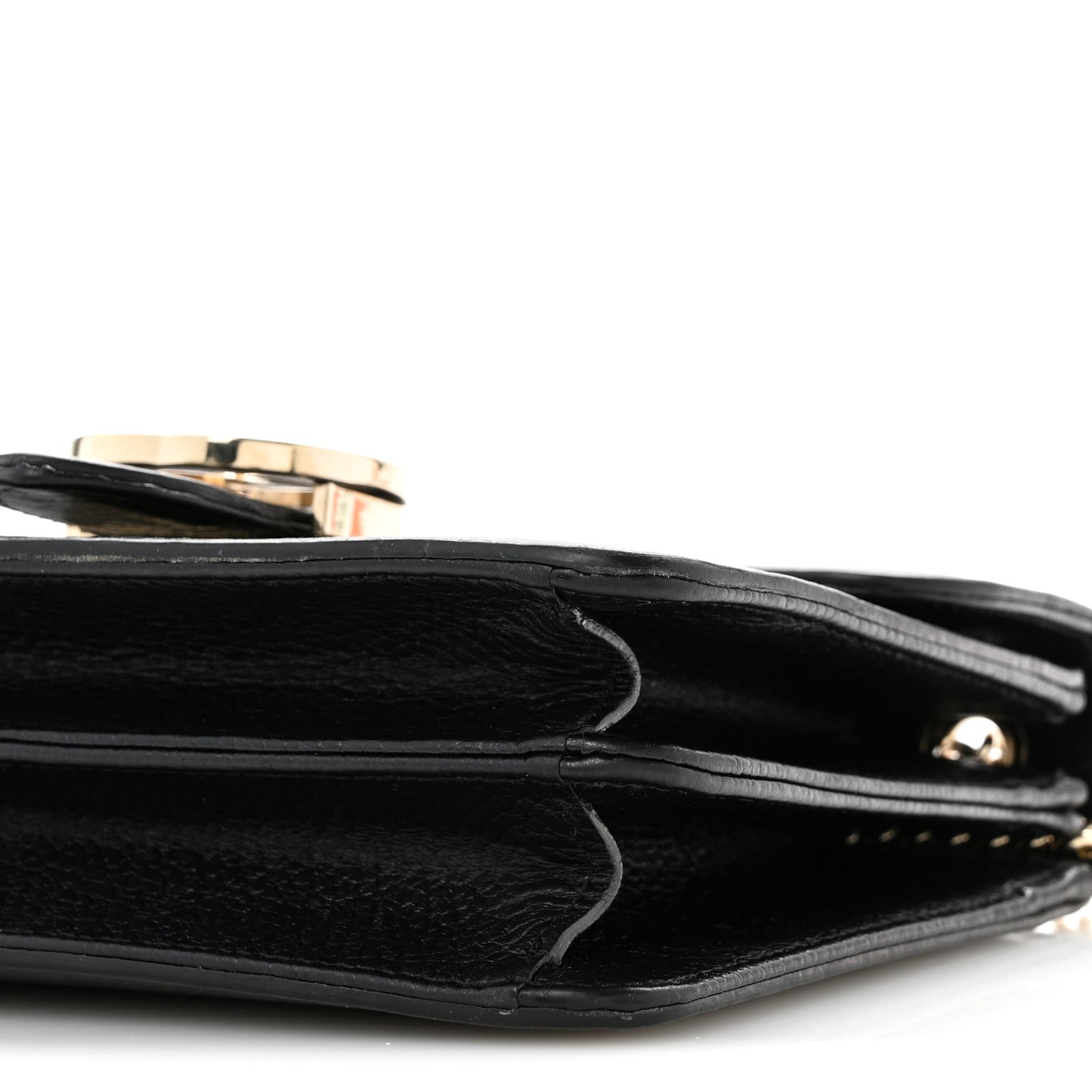 Dollar Calfskin Small Interlocking G Shoulder Bag Black
