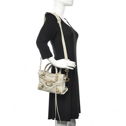 Balenciaga Chevre Gold Metallic Edge Hardware Mini City Gris Clair Gris Perle 2 of 11