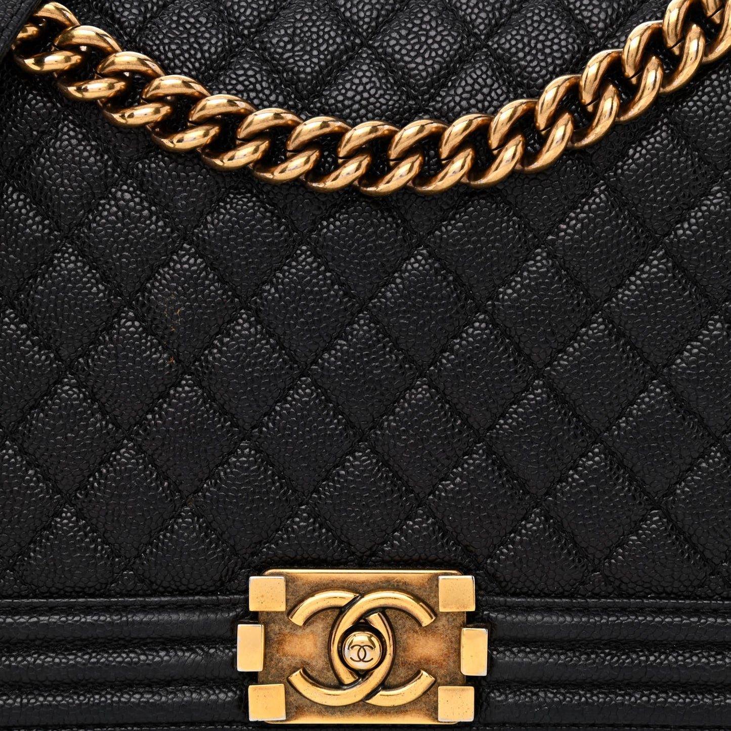Caviar Quilted New Medium Boy Flap Black