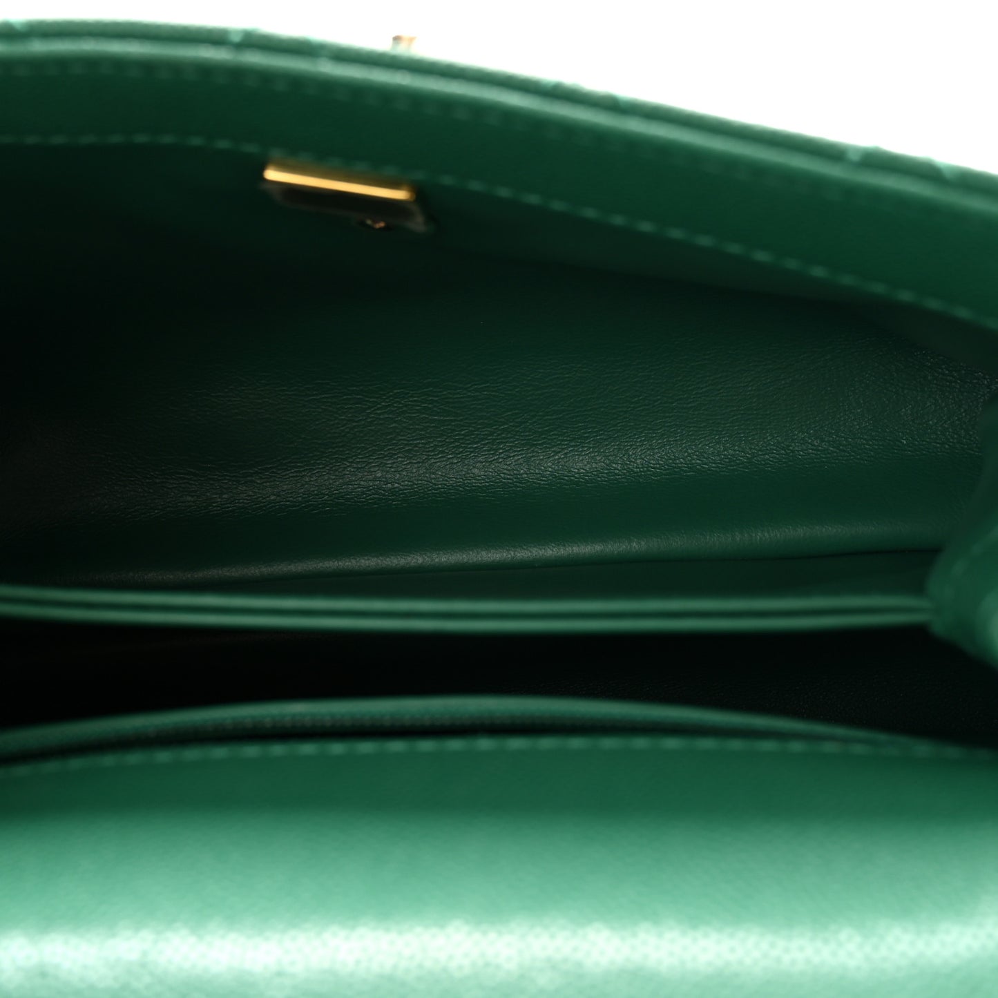Caviar Quilted Mini Coco Handle Flap Green