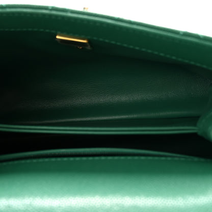 Chanel Caviar Quilted Mini Coco Handle Flap Green 5 of 10