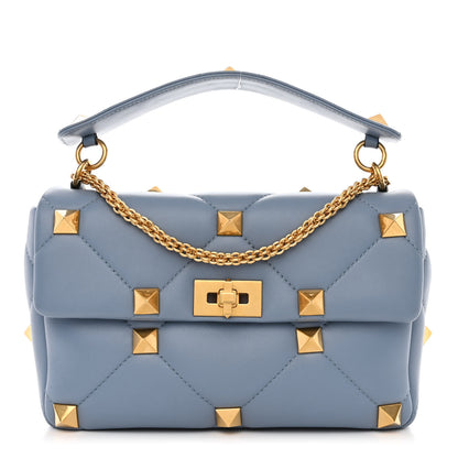 Valentino Garavani Nappa Medium Roman Stud Shoulder Bag Niagara 1 of 9