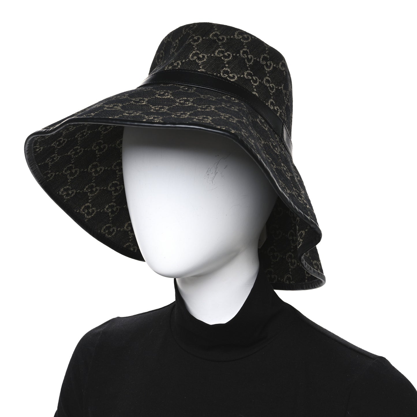 Monogram Wide Brim Hat S Black