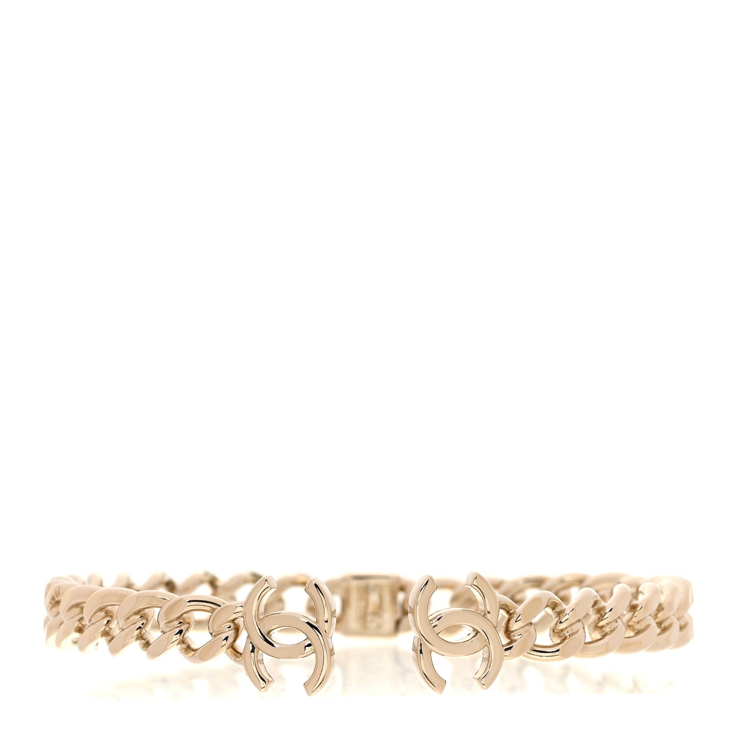 Metal CC Chain Link Choker Necklace M Gold