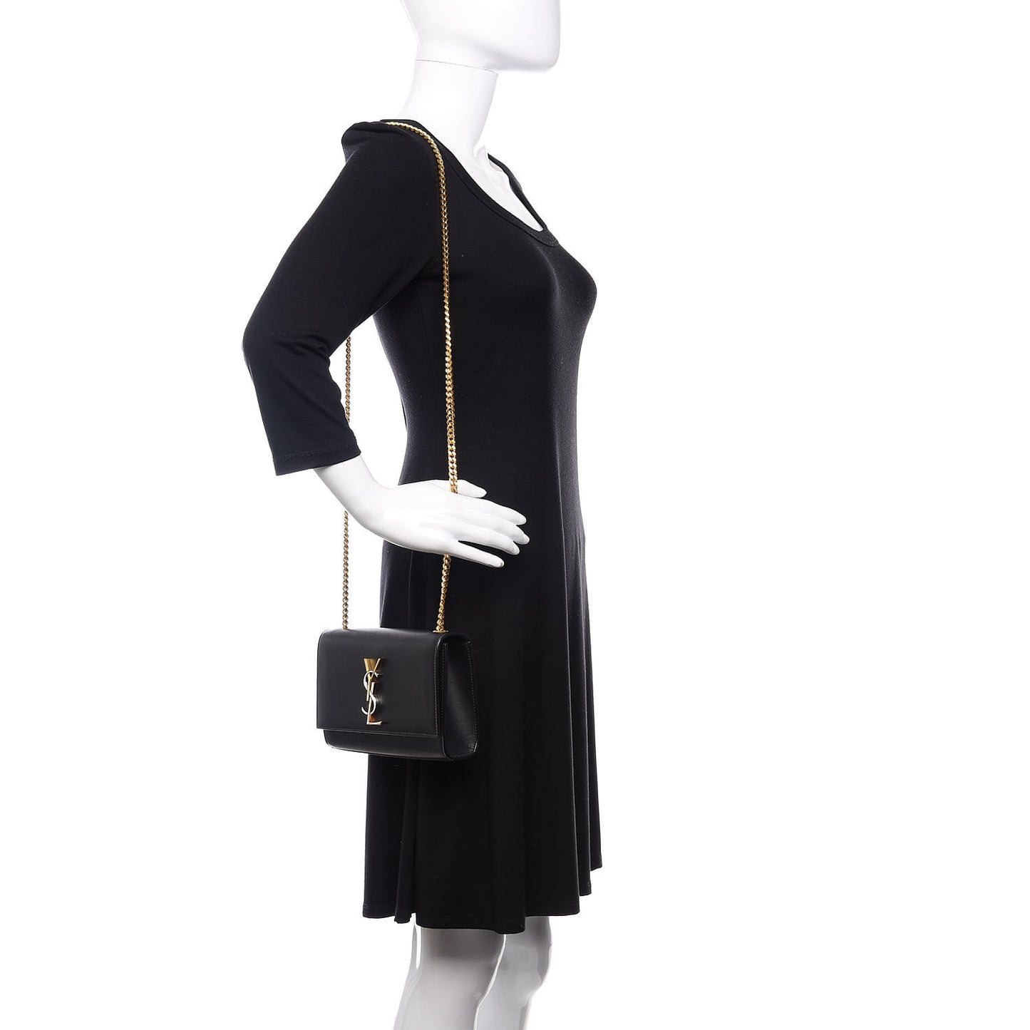 Calfskin Small Monogram Kate Satchel Black