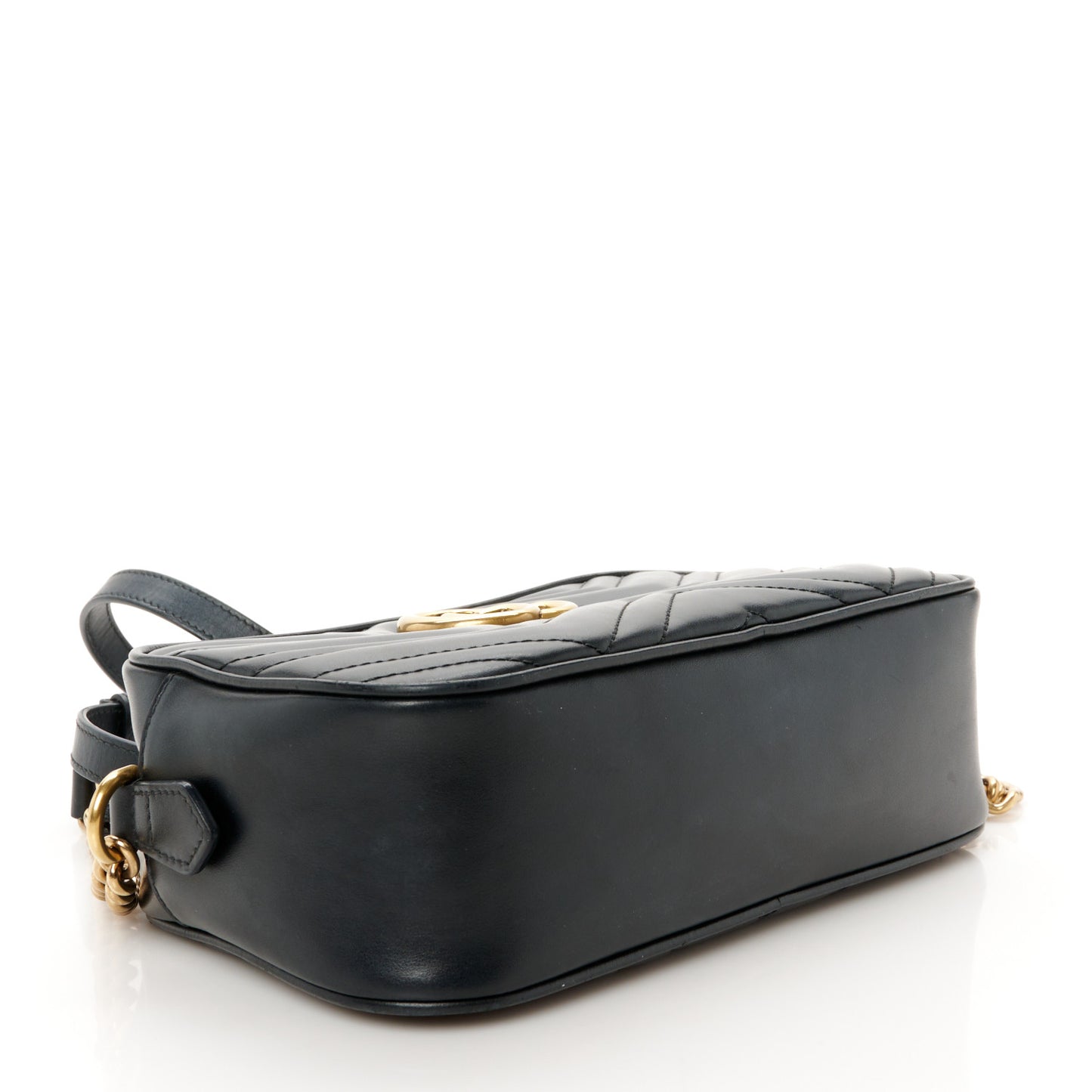Calfskin Matelasse Small GG Marmont Chain Shoulder Bag Black